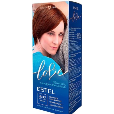 Стойкая крем-краска для волос ESTEL LOVE тон 6/43 "Коньяк"