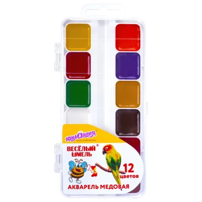 Краски акварельные 12 цветов ЮНЛАНДИЯ арт 192362