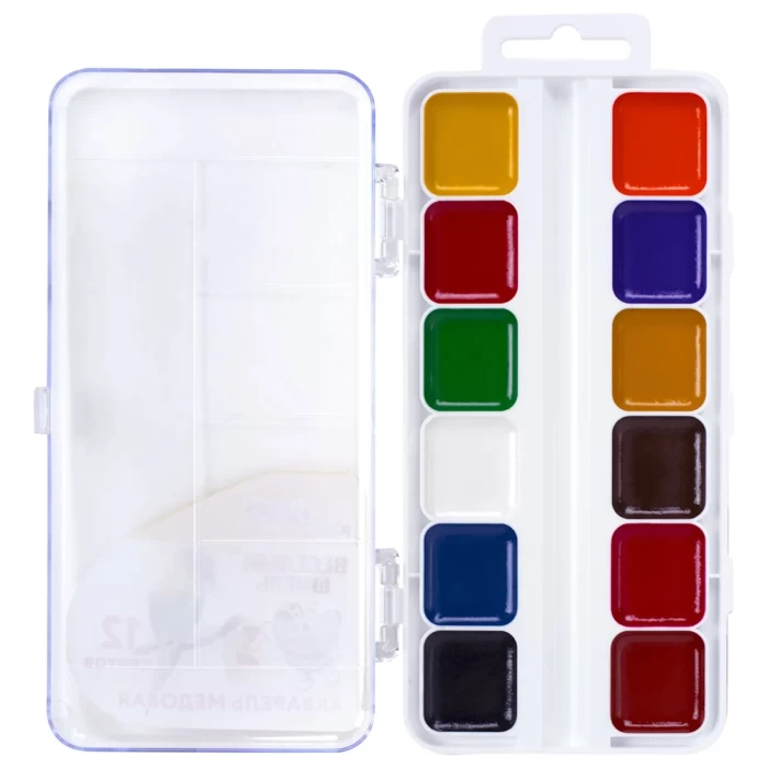 Краски акварельные 12 цветов ЮНЛАНДИЯ арт 192362