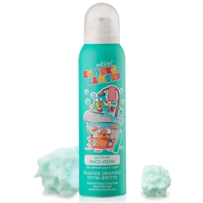 Мусс-пена для мытья рук Белита Каляки-Маляки Зеленое облачко тутти-фрутти 150мл