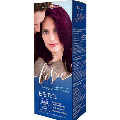 Стойкая крем-краска для волос ESTEL LOVE тон 5/65 "Спелая вишня"