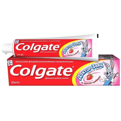 Зубная паста Colgate Доктор Заяц со вкусом клубники 50мл