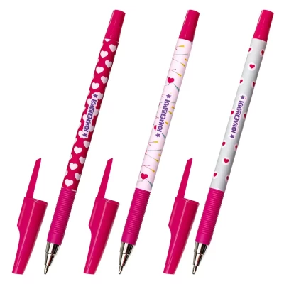 Ручка шариковая синяя HEARTS ЮНЛАНДИЯ арт 143729