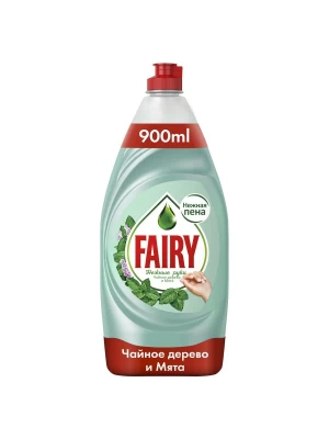 Средство для мытья посуды FAIRY Нежные руки Чайное дерево и мята, 900 мл