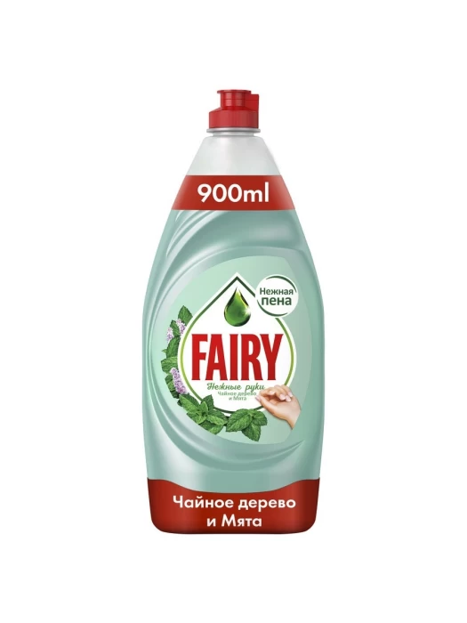 Средство для мытья посуды FAIRY Нежные руки Чайное дерево и мята, 900 мл