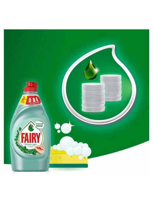 Средство для мытья посуды FAIRY Нежные руки Чайное дерево и мята, 900 мл