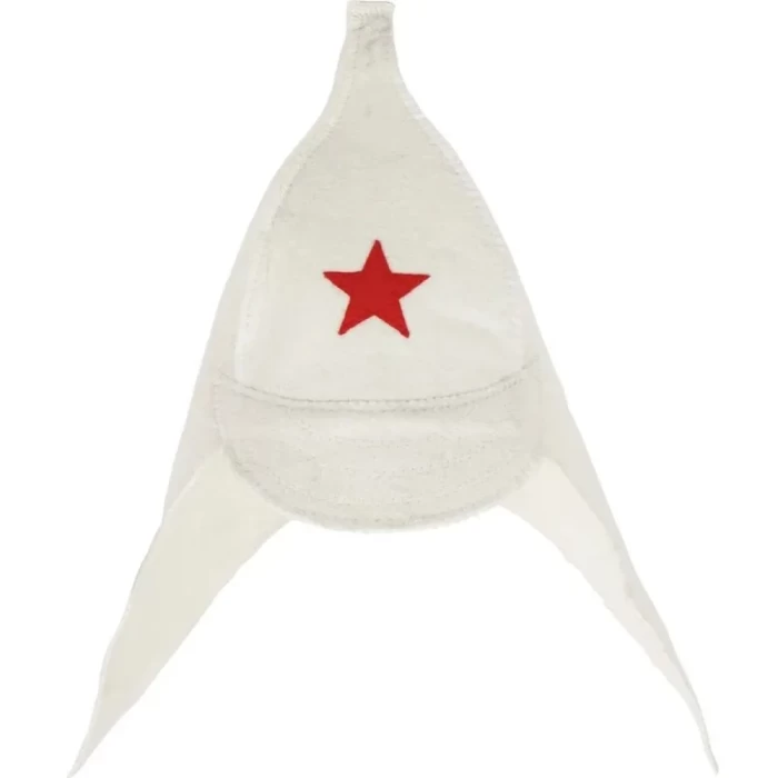 Шапка для бани Буденовка белая Hot Pot из войлока