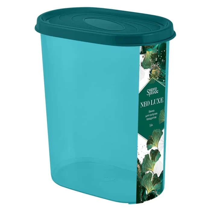 Банка для сыпучих продуктов NEO LUXE Изумрудный агат 1,6л