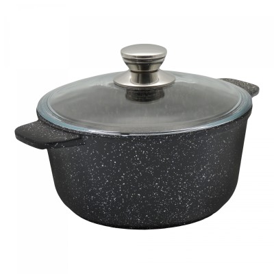 Кастрюля Victoria АЛА "Гранит" со стекл. крышкой 2,0 л