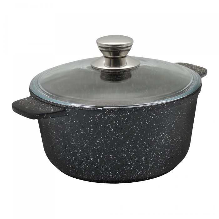 Кастрюля Victoria АЛА "Гранит" со стекл. крышкой 2,0 л