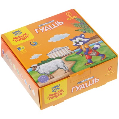 Гуашь Мульти-Пульти "Енот в Греции" 9 цветов 17,5мл картон