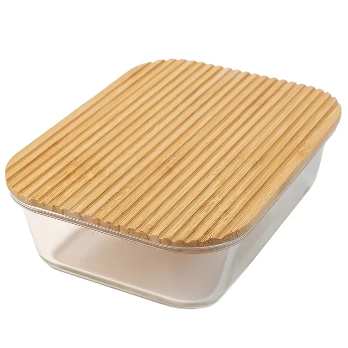 Контейнер стеклянный ТМ "ЦУМ" с бамбуковой крышкой 1л 7275