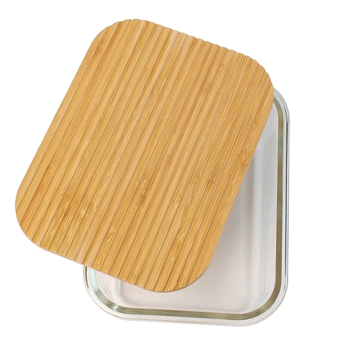 Контейнер стеклянный ТМ "ЦУМ" с бамбуковой крышкой 1л 7275