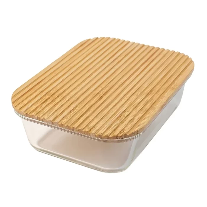 Контейнер стеклянный ТМ "ЦУМ" с бамбуковой крышкой 1.5л 7276