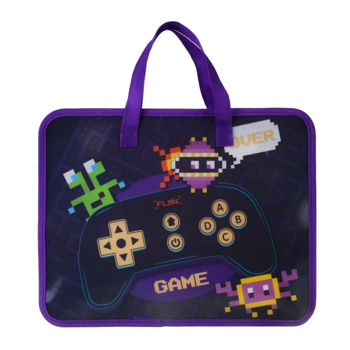 Папка для тетрадей Гейм Овер A4 расширение молния сверху