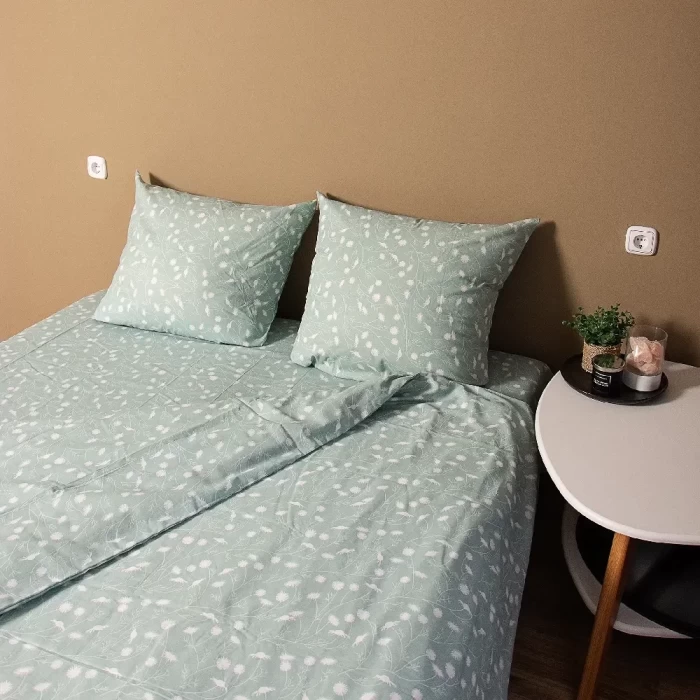 Комплект постельного белья Евро ТМ "ЦУМ" Одуванчик простынь на резинке 8483