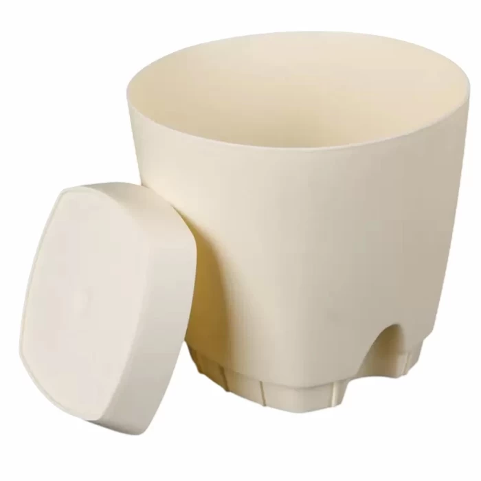 Горшок для цветов InGreen  Amsterdam с прикорневым поливом сливочный