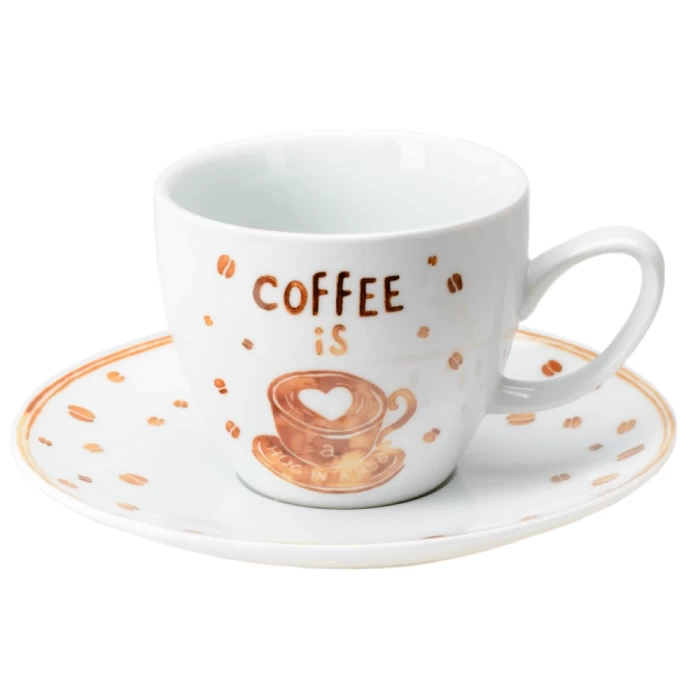 Чашка с блюдцем фарфоровые Belbohemia 200мл