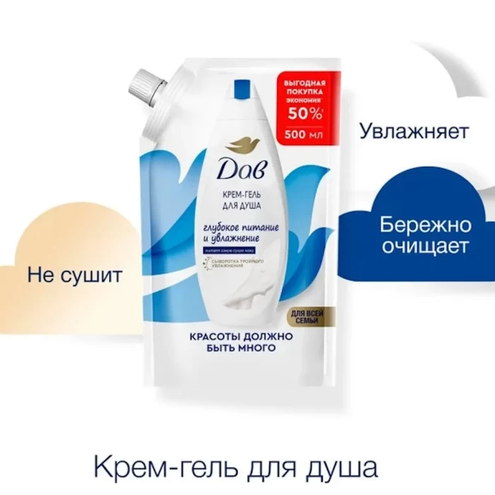 Крем-гель для душа Dove Глубокое питание и увлажнение для всей семьи 500мл