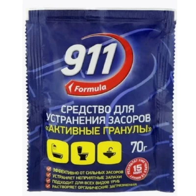 Средство для устранения засоров 911 Formula Активные гранулы 70г арт.4780
