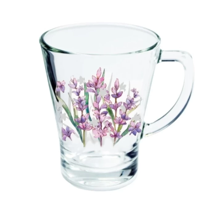 Кружка стеклянная Аура Лаванда 300мл