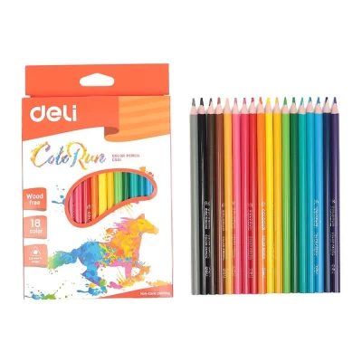 Карандаши 18 цветов треугольные пластиковые COLOR RUN