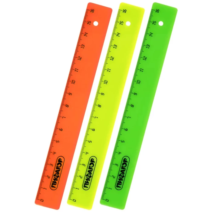 Линейка пластиковая 16 см ПИФАГОР арт 210603