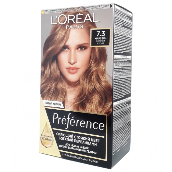 Краска L'Oreal Preference 7.3, Марсель, Золотой Русый