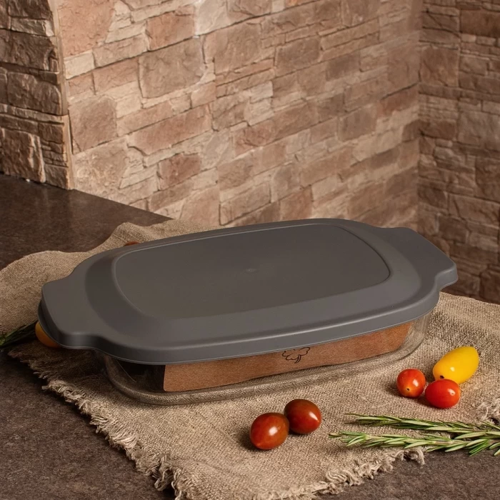 Форма для запекания из жаропрочного стекла 2.7л с крышкой