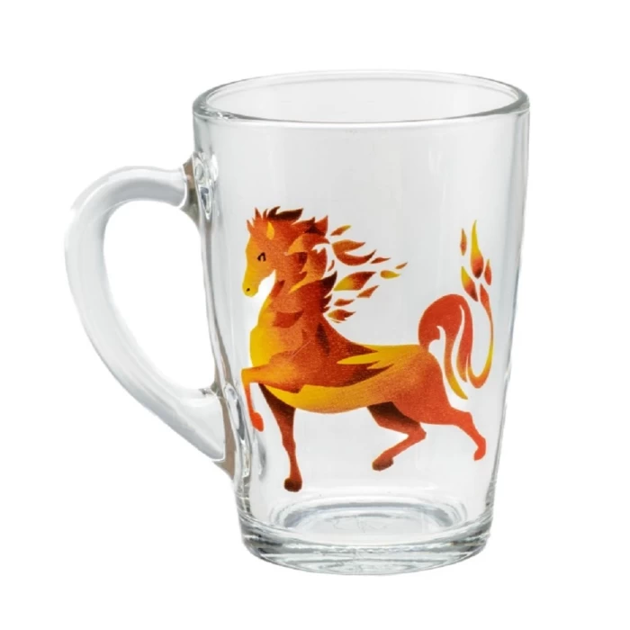 Кружка стеклянная Belbohemia Капучино Огненный конь 300мл