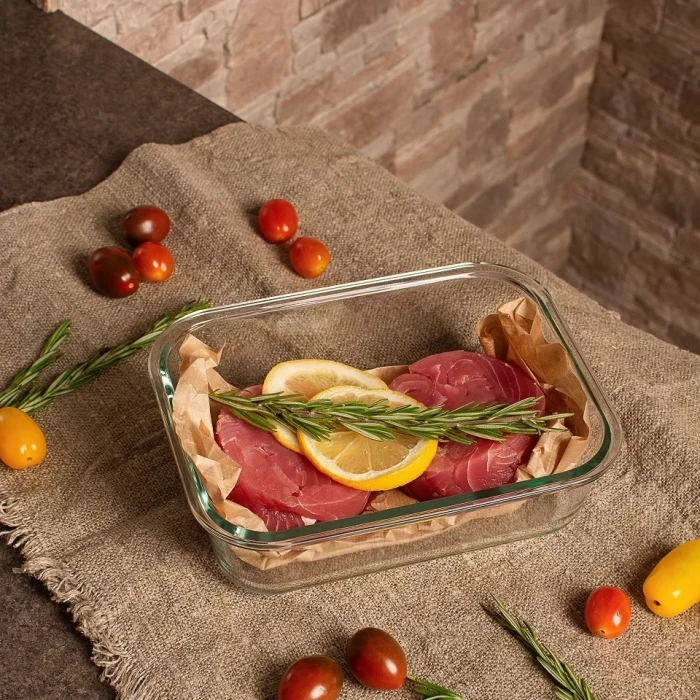 Контейнер из жаропрочного стекла со съёмной крышкой 1 л