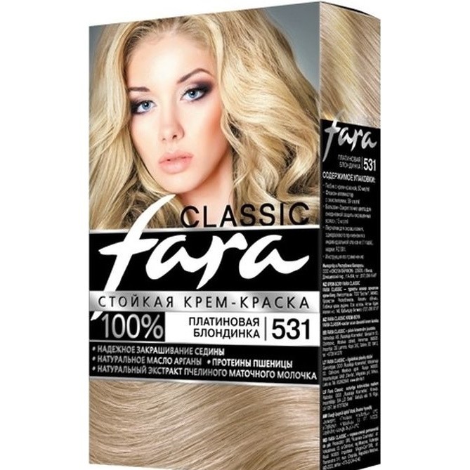 Краска для волос FARA Classic №531 Платиновая блондинка