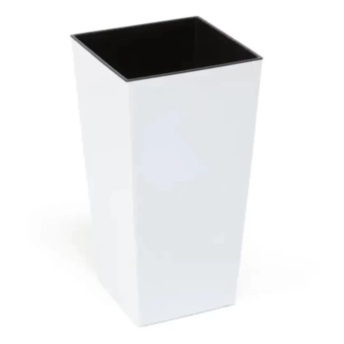 Кашпо пластмассовое Finezja белое 19×19см