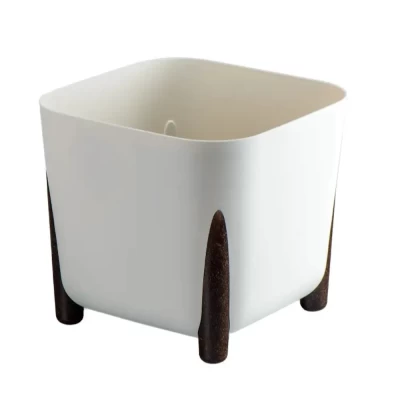 Кашпо пластмассовое Finezja антрацит 19×19×36см