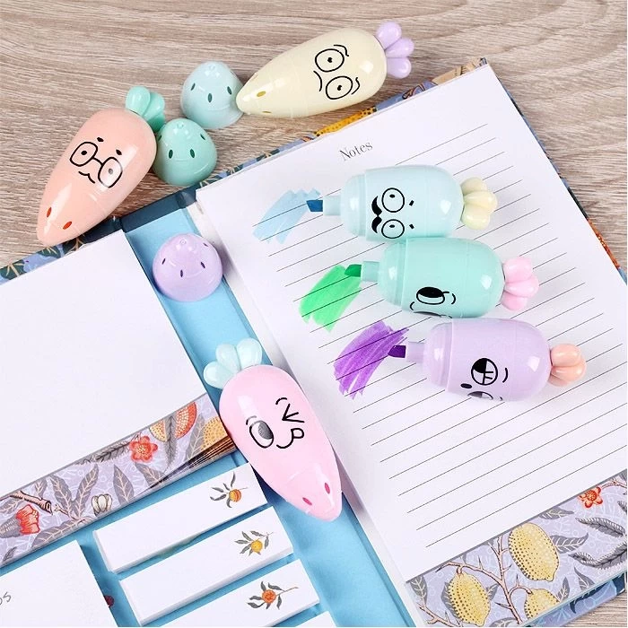 Текстмаркеры "Морковка" в наборе 6 цветов