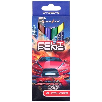 Фломастеры "Darvish" для мальчиков, 6 цветов