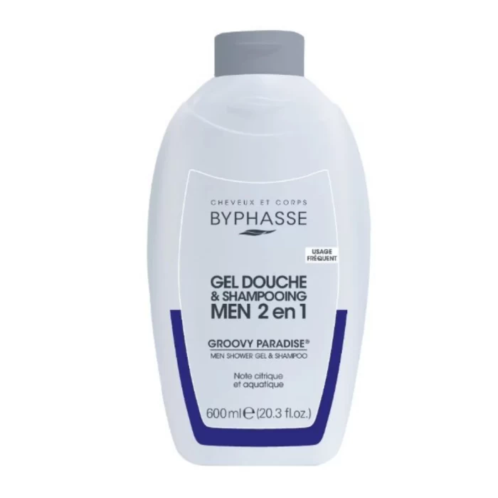 Гель для душа и шампунь мужской Byphasse Groovy paradise 2в1 600мл