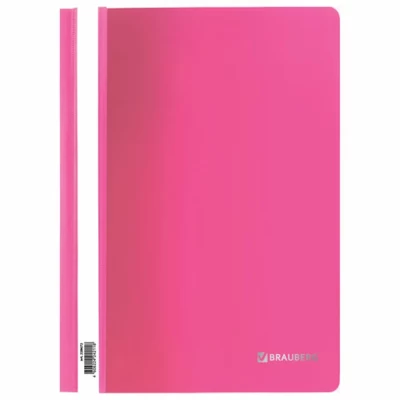 Скоросшиватель пластиковый розовый BRAUBERG арт 228672