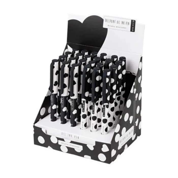 Ручка шариковая Bruno Visconti BLACK WHITE синяя ассорти