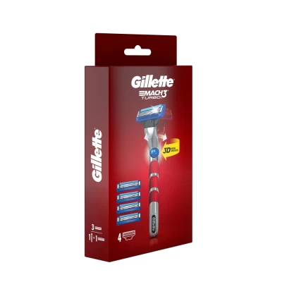 Бритвенный станок Gillette MACH3 Turbo +4 кассеты