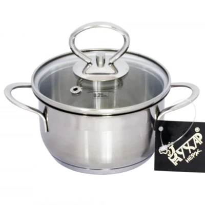 Кастрюля Кухар Лотос Классика со стеклянной крышкой