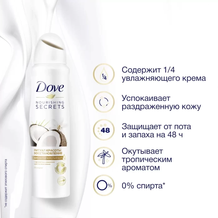 Антиперспирант-аэрозоль Dove Ритуал красоты восстановление 150мл
