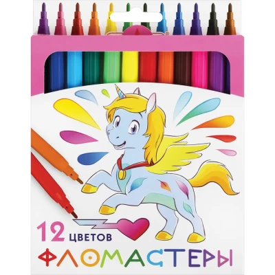 Фломастеры 12 цветов Пифагор 152448