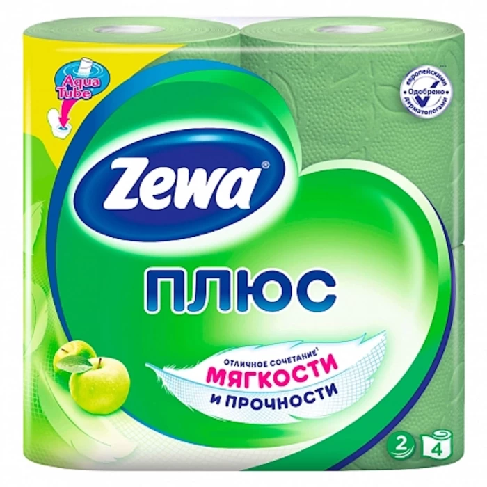 Туалетная бумага Zewa плюс 2-слойная 4 рулона