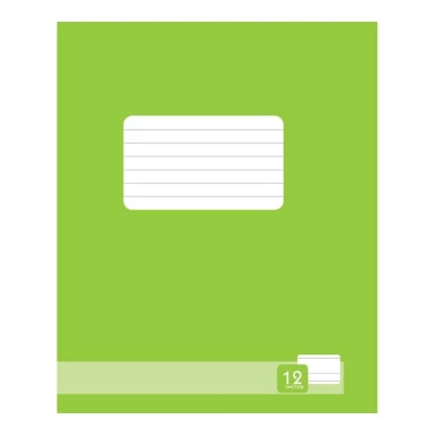 Тетрадь зеленая 12 листов косая линейка