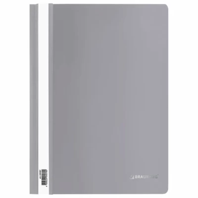 Скоросшиватель пластиковый серый BRAUBERG арт 220387