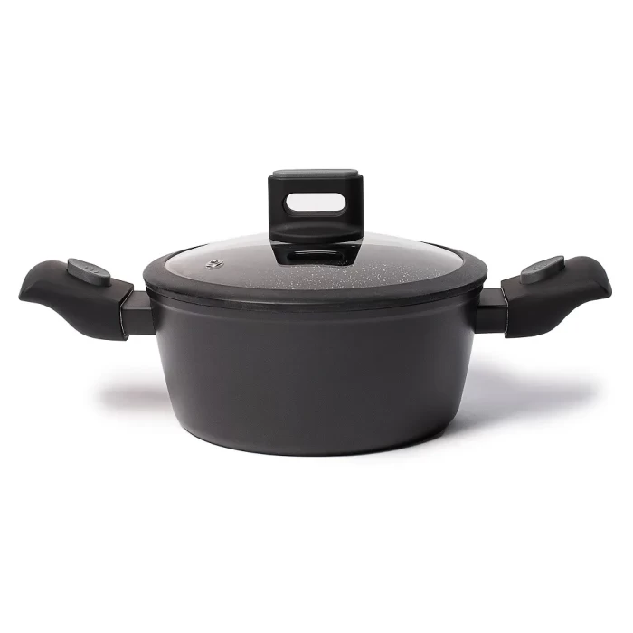 Кастрюля черная со съемными ручками и крышкой ТМ "ЦУМ" 2.4 - 6.2л