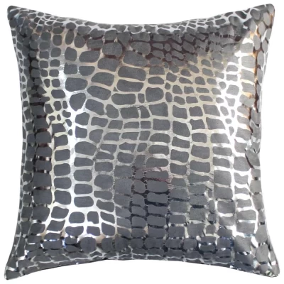 Подушка декоративная Matex  Luxury Крокодил серебро/серый 45х45