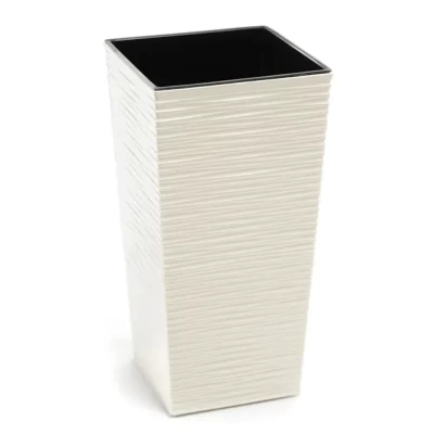 Кашпо пластмассовое Finezja dluto кремовое 19×19×36см