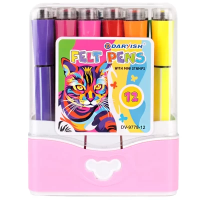 Фломастеры Darvish со штампиками 12 цветов